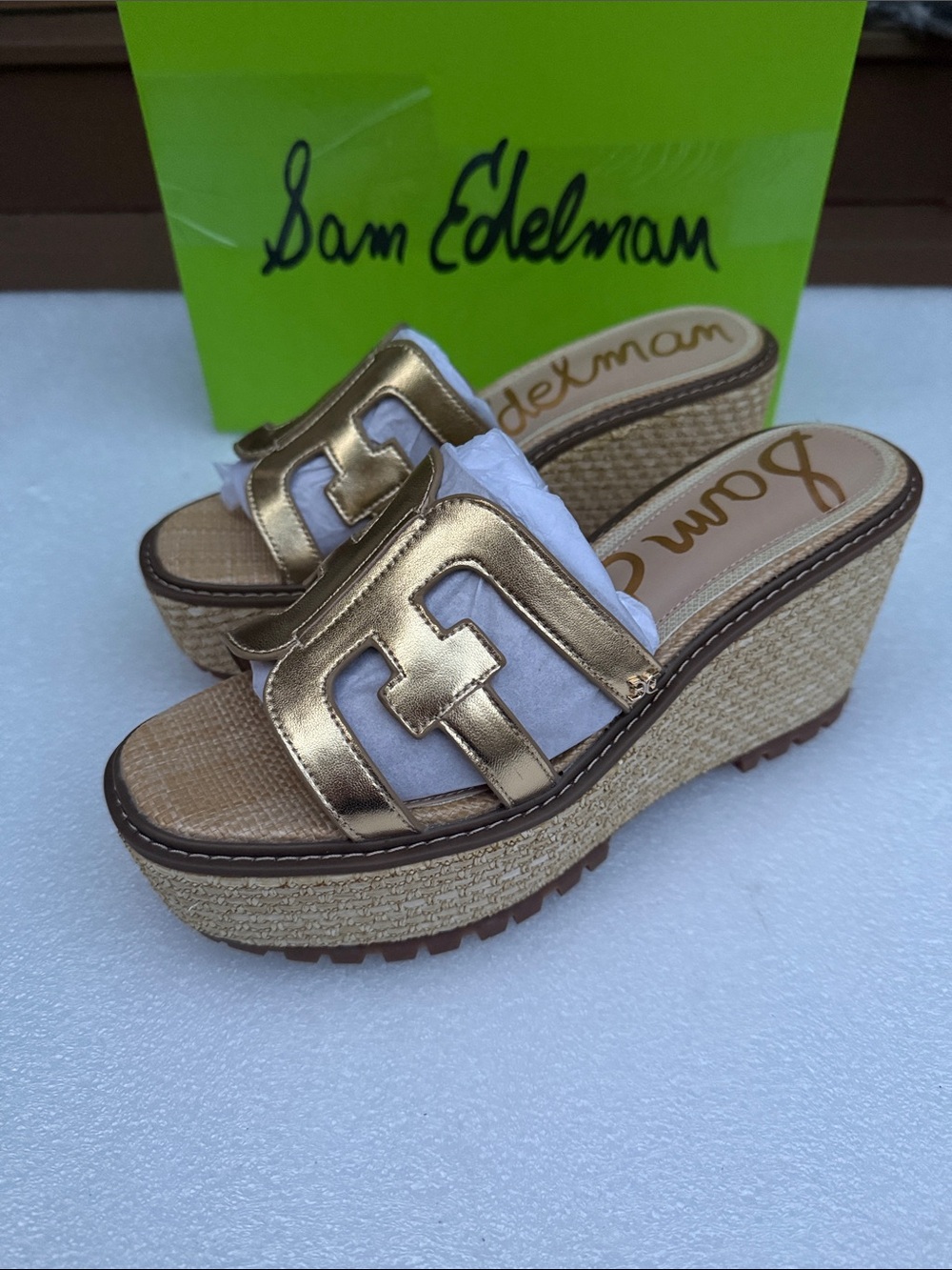 Sam Edelman Laine Platform Wedge Sandals Size 9.5 New